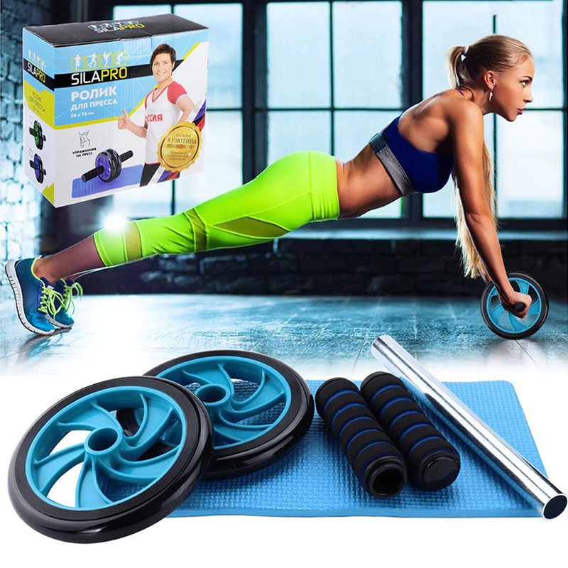SILAPRO Professional Ab Wheel - Mavi Pres Çarxı 28x16 sm